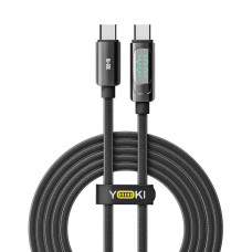 Кабель для зарядки и обмена данными USB Yoki YK-DI88 DISPLAY Series Type-C to Type-C 100W 5A/20V 2 m Black