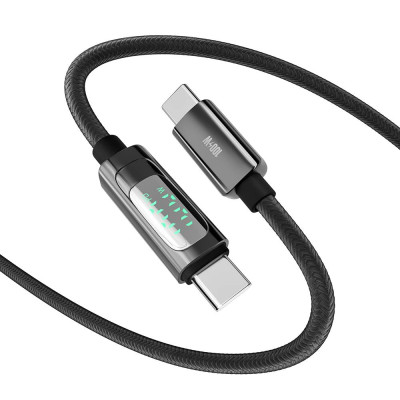 Кабель для заряджання та обміну даними USB Yoki YK-DI88DISPLAY Series Type-C to Type-C 100W 5A/20V 2 m Black Кабель для заряджання та обміну даними USB Yoki YK-DI88DISPLAY Series Type-C to Type-C 100W 5A/20V 2 m Black