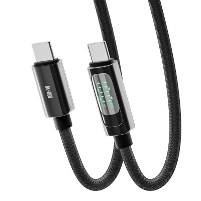 Кабель для заряджання та обміну даними USB Yoki YK-DI88DISPLAY Series Type-C to Type-C 100W 5A/20V 2 m Black Кабель для заряджання та обміну даними USB Yoki YK-DI88DISPLAY Series Type-C to Type-C 100W 5A/20V 2 m Black