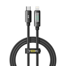 Кабель для зарядки и обмена данными USB Yoki YK-DI88 DISPLAY Series Type-C to Lightning 30W 3A/10V 1.2 m Черный
