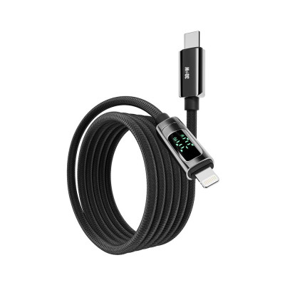 Кабель для заряджання та обміну даними USB Yoki YK-DI88DISPLAY Series Type-C to Lightning 30W 3A/10V 1.2 m Чорний Кабель для заряджання та обміну даними USB Yoki YK-DI88DISPLAY Series Type-C to Lightning 30W 3A/10V 1.2 m Чорний