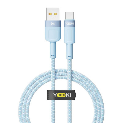 Кабель для зарядки и обмена данными USB Yoki YK-ST41 STYLE Series USB/Type C 60W 3A/20V 1.2 m Blue