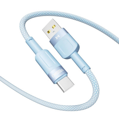 Кабель для зарядки и обмена данными USB Yoki YK-ST41 STYLE Series USB/Type C 60W 3A/20V 1.2 m Blue Кабель для зарядки и обмена данными USB Yoki YK-ST41 STYLE Series USB/Type C 60W 3A/20V 1.2 m Blue