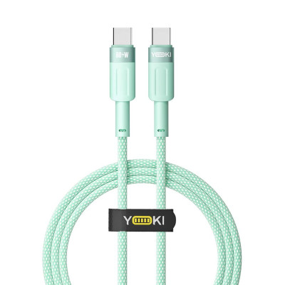 Кабель для зарядки и обмена данными USB Yoki YK-ST41 STYLE Series Type-C to Type-C 60W 3A/20V 1.2 m Зеленый