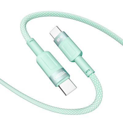 Кабель для зарядки и обмена данными USB Yoki YK-ST41 STYLE Series Type-C to Type-C 60W 3A/20V 1.2 m Зеленый Кабель для зарядки и обмена данными USB Yoki YK-ST41 STYLE Series Type-C to Type-C 60W 3A/20V 1.2 m Зеленый