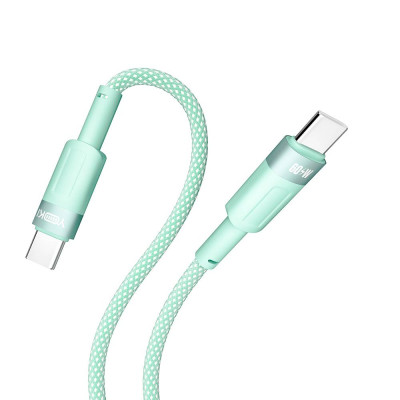 Кабель для зарядки и обмена данными USB Yoki YK-ST41 STYLE Series Type-C to Type-C 60W 3A/20V 1.2 m Зеленый Кабель для зарядки и обмена данными USB Yoki YK-ST41 STYLE Series Type-C to Type-C 60W 3A/20V 1.2 m Зеленый