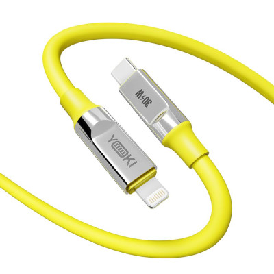 Кабель для заряджання та обміну даними USB Yoki YK-UL61 ULTRA Series Type-C to Lightning 30W 3A/10V 1.2 m Yellow Кабель для заряджання та обміну даними USB Yoki YK-UL61 ULTRA Series Type-C to Lightning 30W 3A/10V 1.2 m Yellow