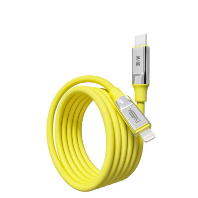 Кабель для заряджання та обміну даними USB Yoki YK-UL61 ULTRA Series Type-C to Lightning 30W 3A/10V 1.2 m Yellow Кабель для заряджання та обміну даними USB Yoki YK-UL61 ULTRA Series Type-C to Lightning 30W 3A/10V 1.2 m Yellow