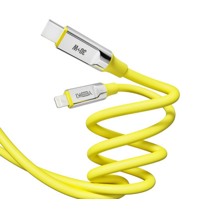 Кабель для заряджання та обміну даними USB Yoki YK-UL61 ULTRA Series Type-C to Lightning 30W 3A/10V 1.2 m Yellow Кабель для заряджання та обміну даними USB Yoki YK-UL61 ULTRA Series Type-C to Lightning 30W 3A/10V 1.2 m Yellow