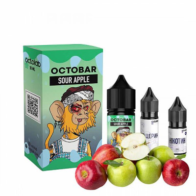 Набір для самозамісу сольового Octobar 30 мл 0-50 мг Sour Apple Кисле яблуко (16129-hbr)
