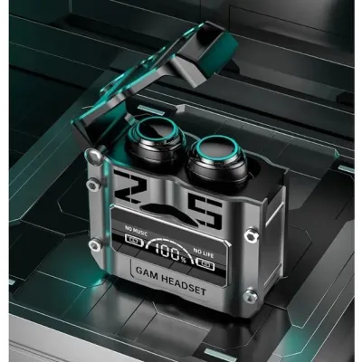 Навушники бездротові TWS M25 з Павер Банком 2000 mah Кейс Silver навушники Black (16069-hbr)