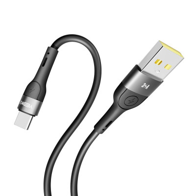 Кабель для зарядки и обмена данными USB Yoki YK-EX11 EXTRA Series USB/Type C 60W 3A/20V 2 m Black Кабель для зарядки и обмена данными USB Yoki YK-EX11 EXTRA Series USB/Type C 60W 3A/20V 2 m Black