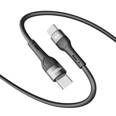 Кабель для заряджання та обміну даними USB Yoki YK-EX11 EXTRA Series Type-C to Type-C 60W 3A/20V 2 m Black Кабель для заряджання та обміну даними USB Yoki YK-EX11 EXTRA Series Type-C to Type-C 60W 3A/20V 2 m Black