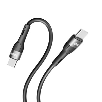 Кабель для заряджання та обміну даними USB Yoki YK-EX11 EXTRA Series Type-C to Type-C 60W 3A/20V 2 m Black Кабель для заряджання та обміну даними USB Yoki YK-EX11 EXTRA Series Type-C to Type-C 60W 3A/20V 2 m Black