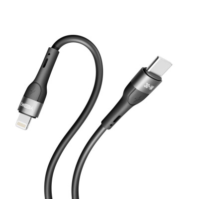 Кабель для заряджання та обміну даними USB Yoki YK-EX11 EXTRA Series Type-C to Lightning 30W 3A/10V 2 m Black Кабель для заряджання та обміну даними USB Yoki YK-EX11 EXTRA Series Type-C to Lightning 30W 3A/10V 2 m Black