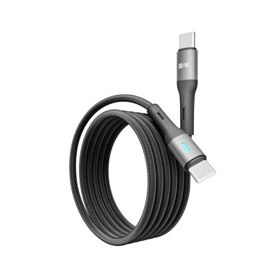 Кабель для зарядки и обмена данными USB Yoki YK-LE17 LED Series Type-C to Type-C 60W 3A/20V 1.2 m Black Кабель для зарядки и обмена данными USB Yoki YK-LE17 LED Series Type-C to Type-C 60W 3A/20V 1.2 m Black