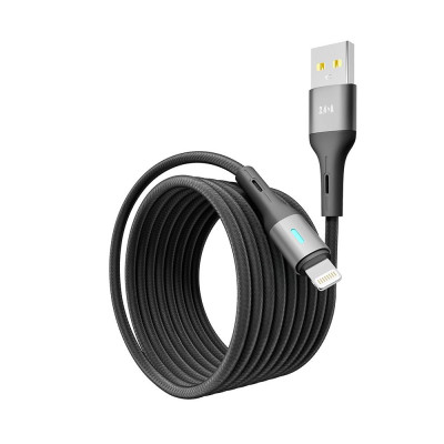 Кабель для зарядки и обмена данными Yoki YK-LE17 LED Series USB/Lightning 12W 2.4A/5V 2 m Black Кабель для зарядки и обмена данными Yoki YK-LE17 LED Series USB/Lightning 12W 2.4A/5V 2 m Black