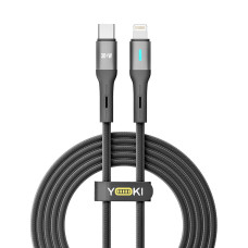Кабель для зарядки и обмена данными Yoki YK-LE17 LED Series Type-C to Lightning 30W 3A/10V 2 m Black