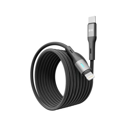 Кабель для зарядки и обмена данными Yoki YK-LE17 LED Series Type-C to Lightning 30W 3A/10V 2 m Black Кабель для зарядки и обмена данными Yoki YK-LE17 LED Series Type-C to Lightning 30W 3A/10V 2 m Black