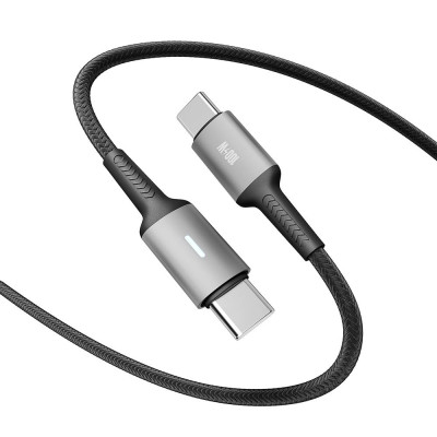Кабель для заряджання та обміну даними Yoki YK-PO70 POWER Series Type-C to Type-C 100W 5A/20V 2 м Чорний Кабель для заряджання та обміну даними Yoki YK-PO70 POWER Series Type-C to Type-C 100W 5A/20V 2 м Чорний