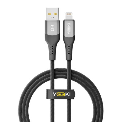 Кабель для зарядки и обмена данными Yoki YK-SO15 SOLID Series USB/Lightning 12W 2.4A/5V 1.2 м Черный