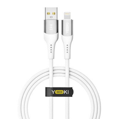 Кабель для зарядки и обмена данными Yoki YK-SO15 SOLID Series USB/Lightning 12W 2.4A/5V 1.2 м Белый