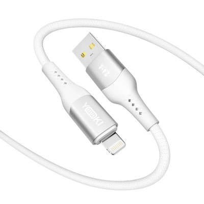Кабель для зарядки и обмена данными Yoki YK-SO15 SOLID Series USB/Lightning 12W 2.4A/5V 1.2 м Белый Кабель для зарядки и обмена данными Yoki YK-SO15 SOLID Series USB/Lightning 12W 2.4A/5V 1.2 м Белый