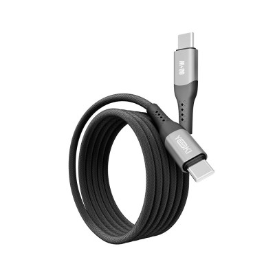 Кабель для зарядки и обмена данными Yoki YK-SO15 SOLID Series Type-C to Type-C 60W 3A/20V 1.2 м Черный Кабель для зарядки и обмена данными Yoki YK-SO15 SOLID Series Type-C to Type-C 60W 3A/20V 1.2 м Черный