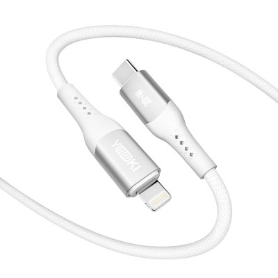 Кабель для заряджання та обміну даними Yoki YK-SO15 SOLID Series Type-C to Lightning 30W 3A/10V 1.2 м Білий Кабель для заряджання та обміну даними Yoki YK-SO15 SOLID Series Type-C to Lightning 30W 3A/10V 1.2 м Білий