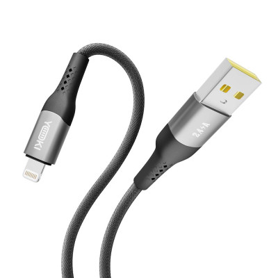 Кабель для зарядки и обмена данными Yoki YK-SO15 SOLID Series USB/Lightning 12W 2.4A/5V 2 м Черный Кабель для зарядки и обмена данными Yoki YK-SO15 SOLID Series USB/Lightning 12W 2.4A/5V 2 м Черный