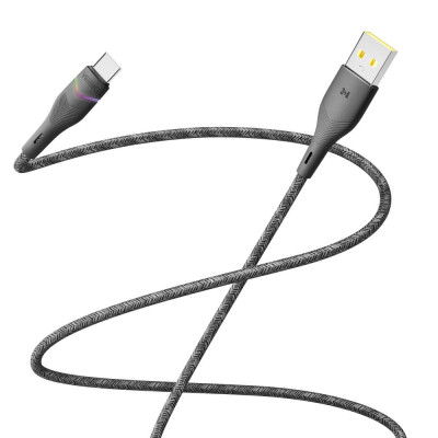 Кабель для зарядки и обмена данными USB Yoki YK-RG24 RGB Series USB/Type C 60W 3A/20V 1.2 м Черный Кабель для зарядки и обмена данными USB Yoki YK-RG24 RGB Series USB/Type C 60W 3A/20V 1.2 м Черный