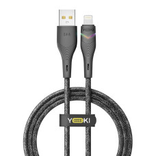 Кабель для зарядки и обмена данными Yoki YK-RG24 RGB Series USB/Lightning 12W 2.4A/5V 1.2 м Черный