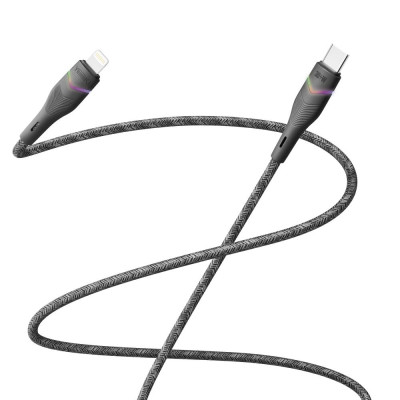 Кабель для зарядки и обмена данными Yoki YK-RG24 RGB Series Type-C to Lightning 30W 3A/10V 1.2 м Черный Кабель для зарядки и обмена данными Yoki YK-RG24 RGB Series Type-C to Lightning 30W 3A/10V 1.2 м Черный