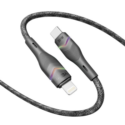Кабель для зарядки и обмена данными Yoki YK-RG24 RGB Series Type-C to Lightning 30W 3A/10V 1.2 м Черный Кабель для зарядки и обмена данными Yoki YK-RG24 RGB Series Type-C to Lightning 30W 3A/10V 1.2 м Черный
