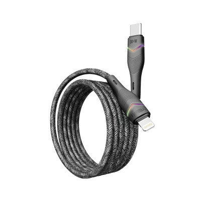 Кабель для зарядки и обмена данными Yoki YK-RG24 RGB Series Type-C to Lightning 30W 3A/10V 1.2 м Черный Кабель для зарядки и обмена данными Yoki YK-RG24 RGB Series Type-C to Lightning 30W 3A/10V 1.2 м Черный
