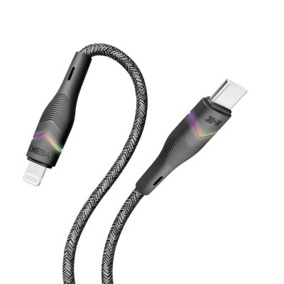 Кабель для зарядки и обмена данными Yoki YK-RG24 RGB Series Type-C to Lightning 30W 3A/10V 1.2 м Черный Кабель для зарядки и обмена данными Yoki YK-RG24 RGB Series Type-C to Lightning 30W 3A/10V 1.2 м Черный