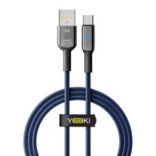 Кабель для зарядки и обмена данными USB Yoki YK-SM31 SMART Series USB/Type C 60W 3A/20V 1.2 м Черно-Синий