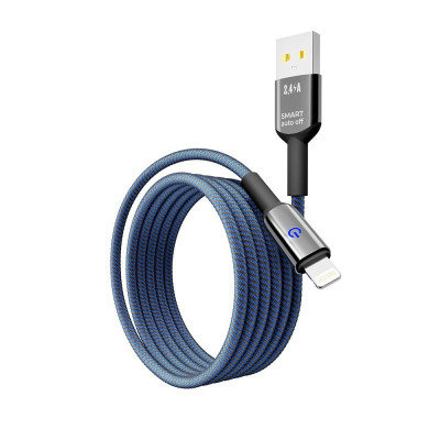 Кабель для заряджання та обміну даними Yoki YK-SM31 SMART Series USB/Lightning 12W 2.4A/5V 1.2 м Чорно-Синій Кабель для заряджання та обміну даними Yoki YK-SM31 SMART Series USB/Lightning 12W 2.4A/5V 1.2 м Чорно-Синій