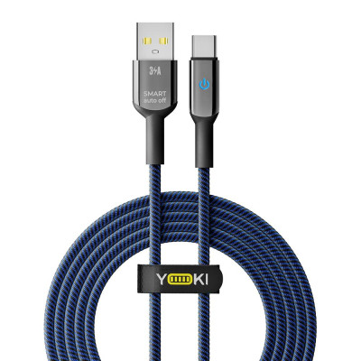 Кабель для зарядки и обмена данными USB Yoki YK-SM31 SMART Series USB/Type C 60W 3A/20V 2 м Черно-Синий