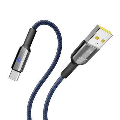 Кабель для зарядки и обмена данными USB Yoki YK-SM31 SMART Series USB/Type C 60W 3A/20V 2 м Черно-Синий