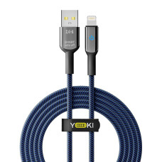 Кабель для зарядки и обмена данными Yoki YK-SM31 SMART Series USB/Lightning 12W 2.4A/5V 2 м Черно-Синий