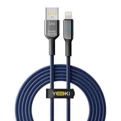Кабель для зарядки и обмена данными Yoki YK-SM31 SMART Series USB/Lightning 12W 2.4A/5V 2 м Черно-Синий