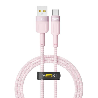 Кабель для зарядки и обмена данными USB Yoki YK-ST41 STYLE Series USB/Type C 60W 3A/20V 1.2 м Розовый