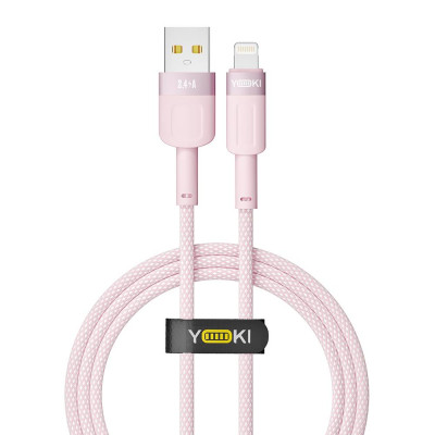 Кабель для зарядки и обмена данными USB Yoki YK-ST41 STYLE Series USB/Lightning 12W 2.4A/5V 1.2 м Розовый
