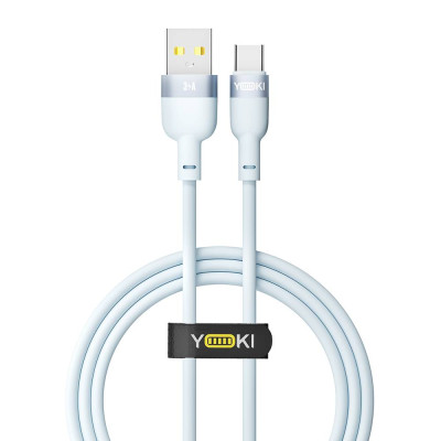 Кабель для зарядки и обмена данными USB Yoki YK-SI50 SILICONE Series USB/Type C 60W 3A/20V 1.2 м Синий