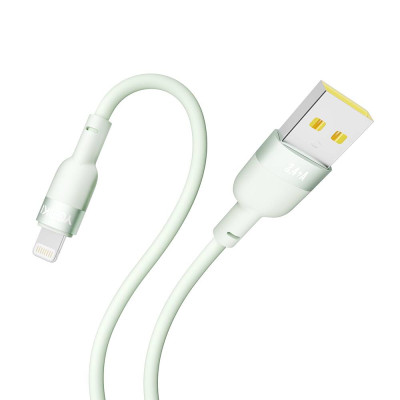 Кабель для заряджання та обміну даними USB Yoki YK-SI50 SILICONE Series USB/Lightning 12W 2.4A/5V 1.2 м Зелений Кабель для заряджання та обміну даними USB Yoki YK-SI50 SILICONE Series USB/Lightning 12W 2.4A/5V 1.2 м Зелений
