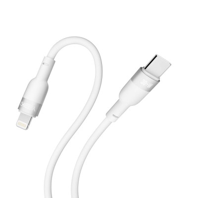 Кабель для заряджання та обміну даними USB Yoki YK-SI50 SILICONE Series Type-C to Lightning 30W 3A/10V 1.2 м Білий