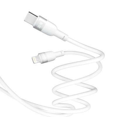 Кабель для заряджання та обміну даними USB Yoki YK-SI50 SILICONE Series Type-C to Lightning 30W 3A/10V 1.2 м Білий