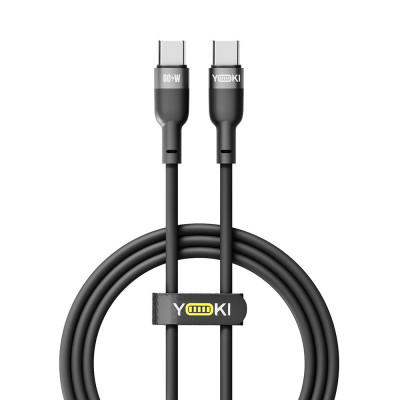 Кабель для зарядки и обмена данными USB Yoki YK-SI50 SILICONE Series Type-C to Type-C 60W 3A/20V 1.2 м Черный