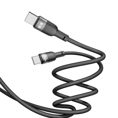 Кабель для зарядки и обмена данными USB Yoki YK-SI50 SILICONE Series Type-C to Type-C 60W 3A/20V 1.2 м Черный Кабель для зарядки и обмена данными USB Yoki YK-SI50 SILICONE Series Type-C to Type-C 60W 3A/20V 1.2 м Черный